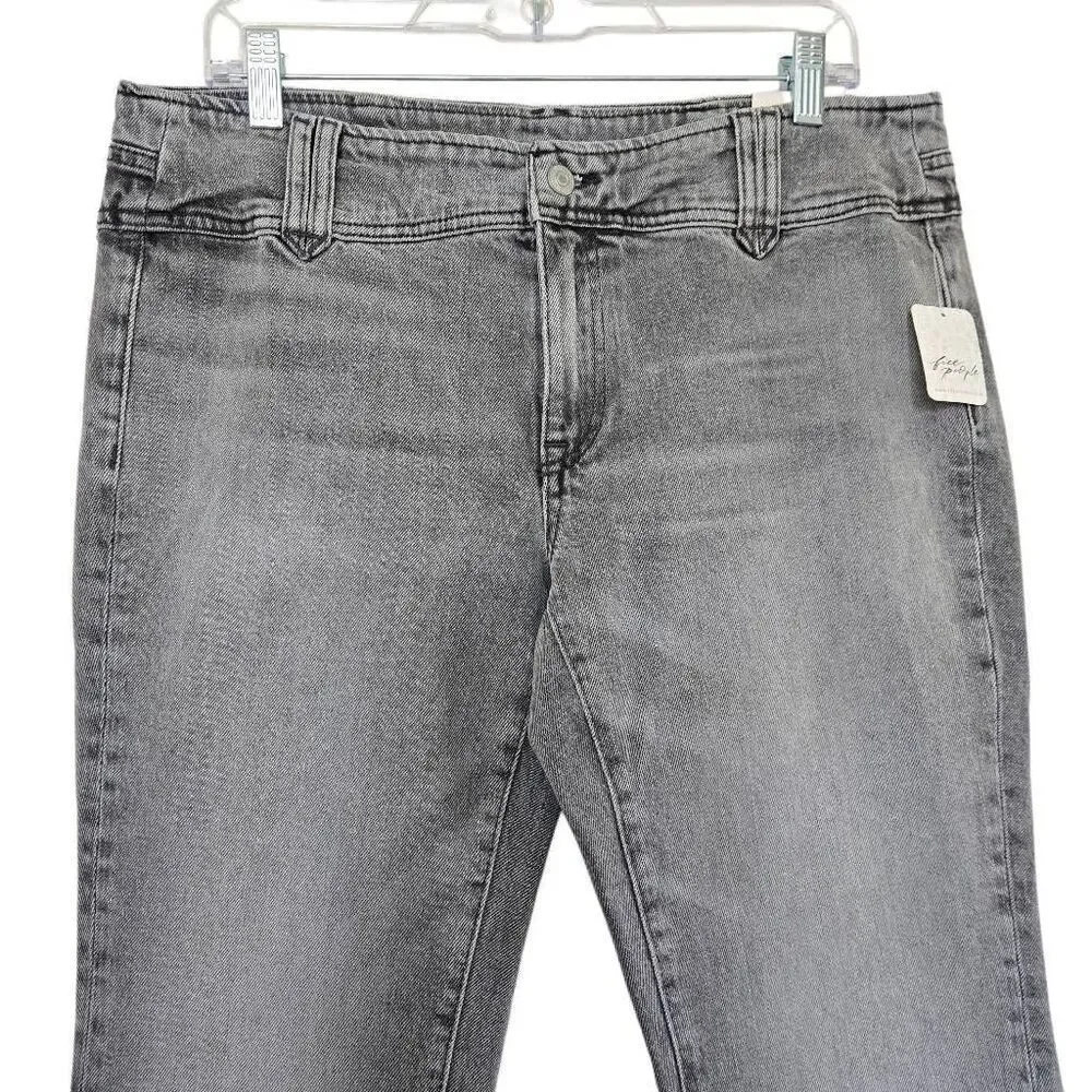 Free People Stillwater Low Rise Slim Flare Jeans Gray Size 30 - Picture 4 of 12